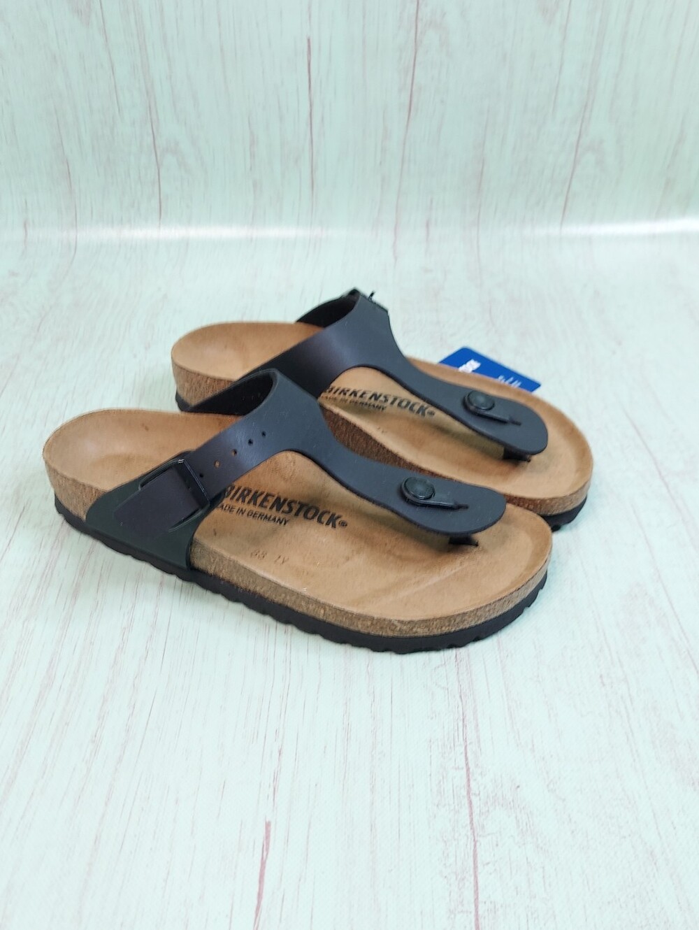 Birkenstock Gizeh Black Leather Sandals Sz 36 L5 - Picture 5 of 15